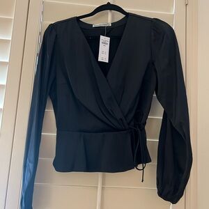 Abercrombie & Fitch Black Wrap Blouse